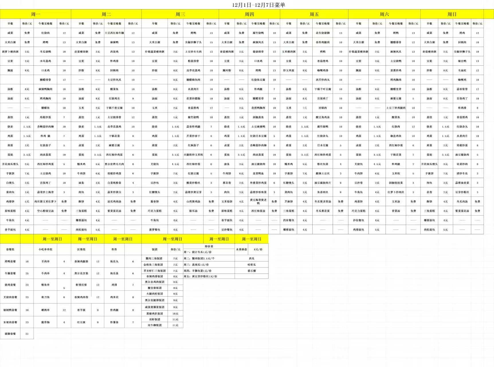 12.1-12.7每日食谱
